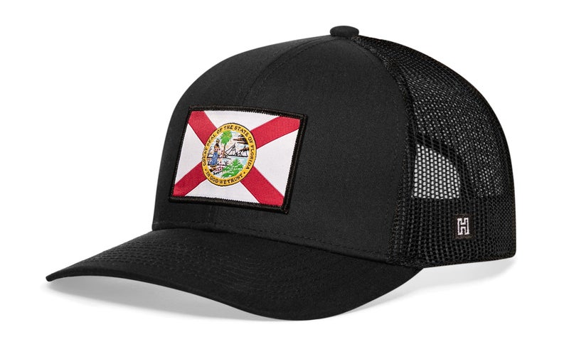 HAKA Florida Flag Black Trucker Hat â€“ Florida Mesh Snapback Cap for Men, & Women Golf Baseball Dad Hat - Image 2